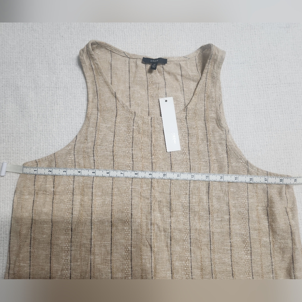 ANTHROPOLOGIE DREW TEAGAN LINEN BURLAP RAW HEM TANK TOP Size MED. - Picture 8 of 8